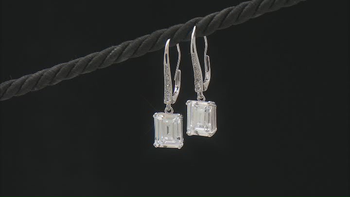 White Cubic Zirconia Platinum Over Sterling Silver Earrings 7.79ctw Video Thumbnail
