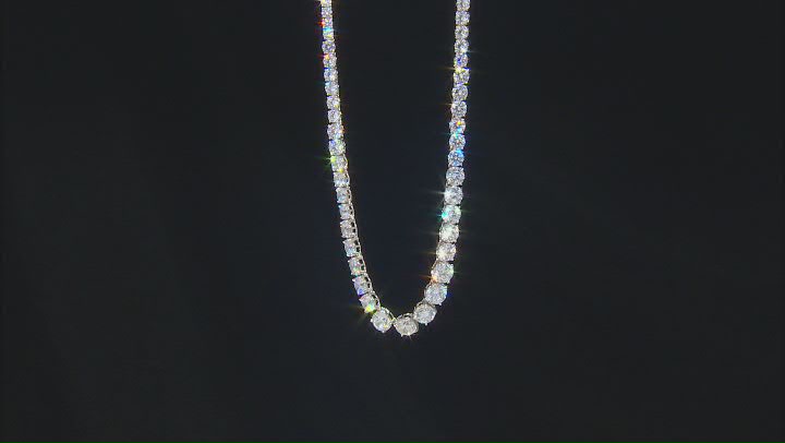 White Cubic Zirconia Rhodium Over Sterling Silver Tennis Necklace Set 80.95ctw Video Thumbnail