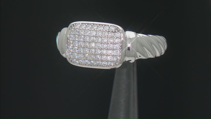 White Cubic Zirconia Rhodium Over Sterling Silver Ring 0.59ctw Video Thumbnail