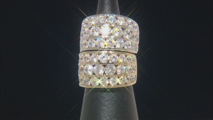 White Cubic Zirconia 18k Yellow Gold Over Sterling Silver Ring 7.78ctw Video Thumbnail