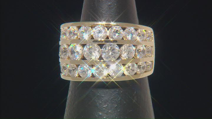 White Cubic Zirconia 18k Yellow Gold Over Sterling Silver Ring 7.78ctw Video Thumbnail