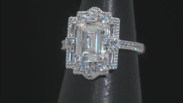 White Cubic Zirconia Rhodium Over Sterling Silver Ring 7.94ctw Video Thumbnail