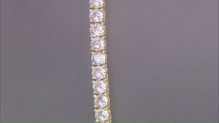 White Cubic Zirconia 18k Yellow Gold Over Brass Tennis Necklace 45.0ctw Video Thumbnail