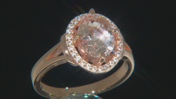 Peach Morganite 18k Rose Gold Over Silver Ring 1.70ctw Video Thumbnail