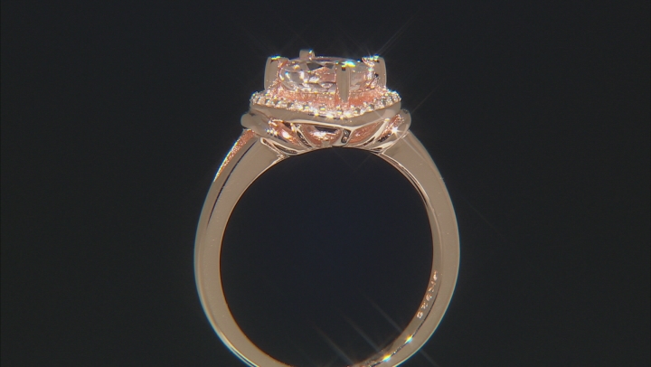 Peach Morganite 18k Rose Gold Over Silver Ring 1.70ctw Video Thumbnail