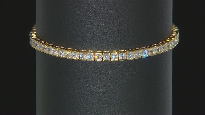 White Cubic Zirconia 14k Yellow Gold Over Sterling Silver Bracelet 8.78ctw Video Thumbnail