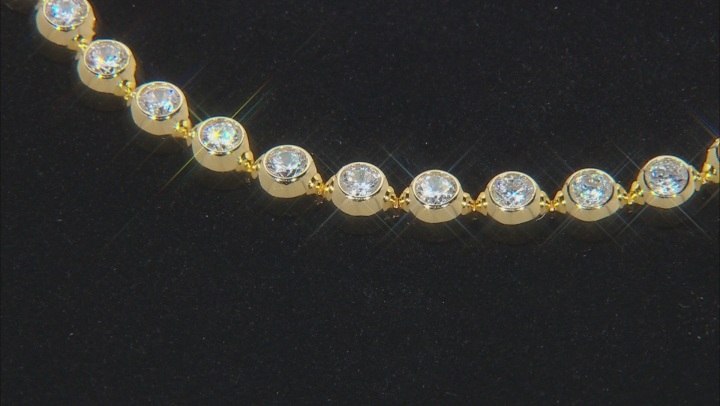 White Cubic Zirconia 18K Yellow Gold Over Sterling Silver Adjustable Bracelet 6.02CTW Video Thumbnail