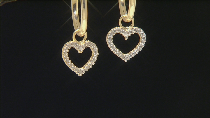 Diamond Accent 18k Yellow Gold And Rhodium Over Sterling Silver Earring Set Video Thumbnail