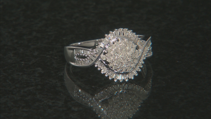 Diamond 10k White Gold Ring .50ctw Video Thumbnail