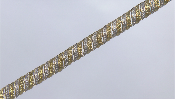 White Diamond 14k Yellow Gold Over Brass 3 Piece Bracelet Set Diamond Accent Video Thumbnail