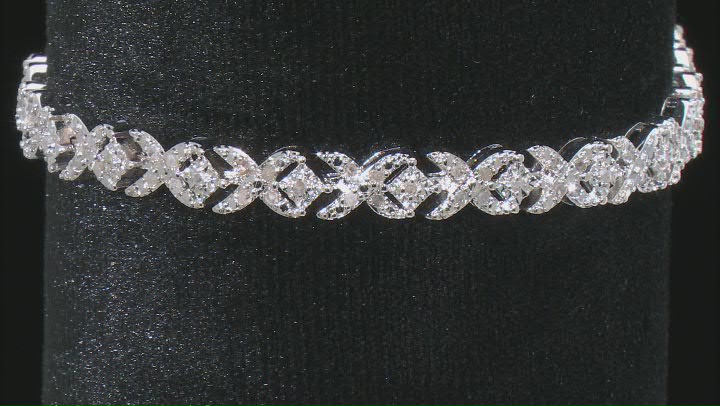 White Diamond Rhodium Over Brass Bracelet 1.00ctw Video Thumbnail