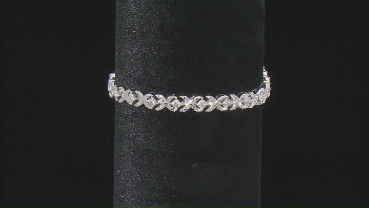 White Diamond Rhodium Over Brass Bracelet 1.00ctw Video Thumbnail