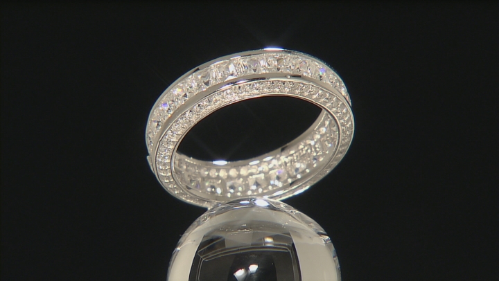 Cubic Zirconia Rhodium Over Sterling Silver Band 4.00ctw Video Thumbnail