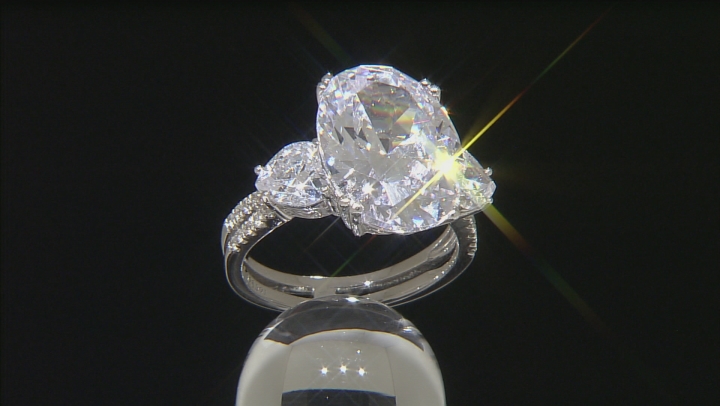 Cubic Zirconia Rhodium Over Sterling Silver Ring 8.45ctw Video Thumbnail