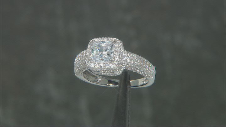 Cubic Zirconia Rhodium Over Sterling Silver Ring 4.20ctw Video Thumbnail