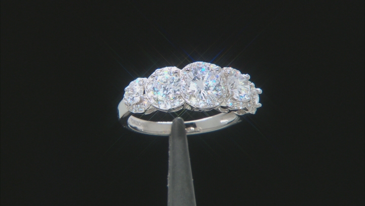 Cubic Zirconia Rhodium Over Sterling Silver Ring 2.35ctw Video Thumbnail