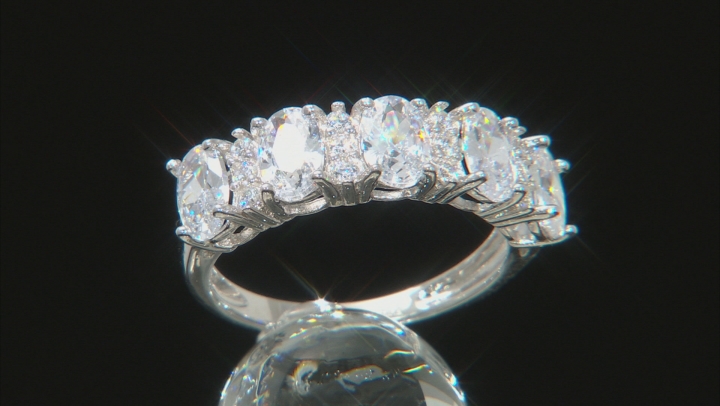 Cubic Zirconia Rhodium Over Sterling Silver Ring 4.65ctw Video Thumbnail
