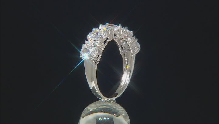 Cubic Zirconia Rhodium Over Sterling Silver Ring 4.65ctw Video Thumbnail