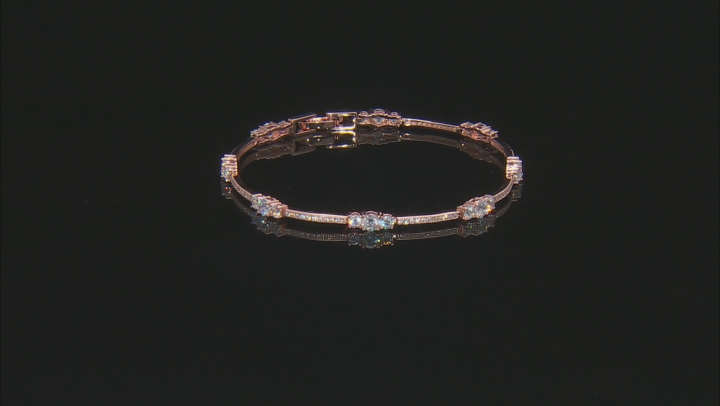 Cubic Zirconia 18k Rose Gold Over Silver Bracelet 6.40ctw Video Thumbnail