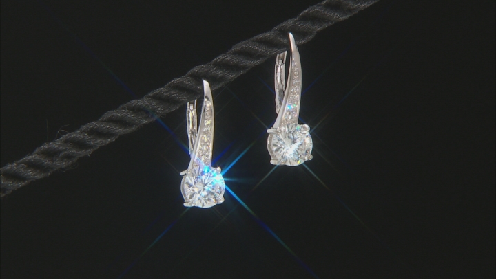 Cubic Zirconia Rhodium Over Sterling Silver Earrings 4.85ctw Video Thumbnail