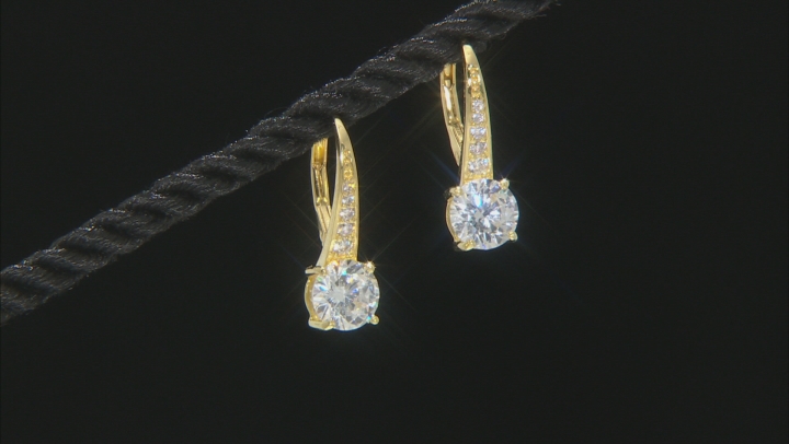Cubic Zirconia 18K Yellow Gold Over Sterling Silver Earrings 4.85ctw Video Thumbnail