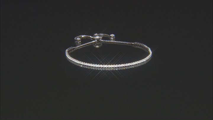 White Cubic Zirconia Rhodium Over Silver Bracelet 2.07ctw Video Thumbnail