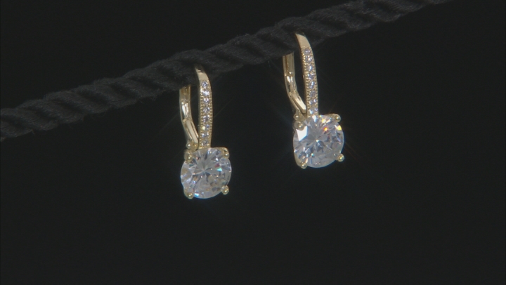 Cubic Zirconia 18k Yellow Gold Over Silver Earrings 5.80ctw Video Thumbnail