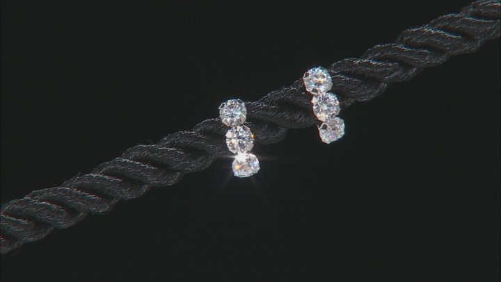 White Cubic Zirconia 10k White Gold Earrings 1.08ctw Video Thumbnail