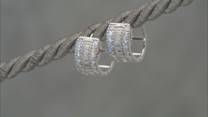 White Cubic Zirconia Rhodium Over Sterling Silver Earrings 1.92ctw Video Thumbnail