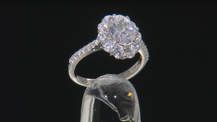 White Cubic Zirconia Rhodium Over Sterling Silver Earrings And Ring 11.50ctw Video Thumbnail