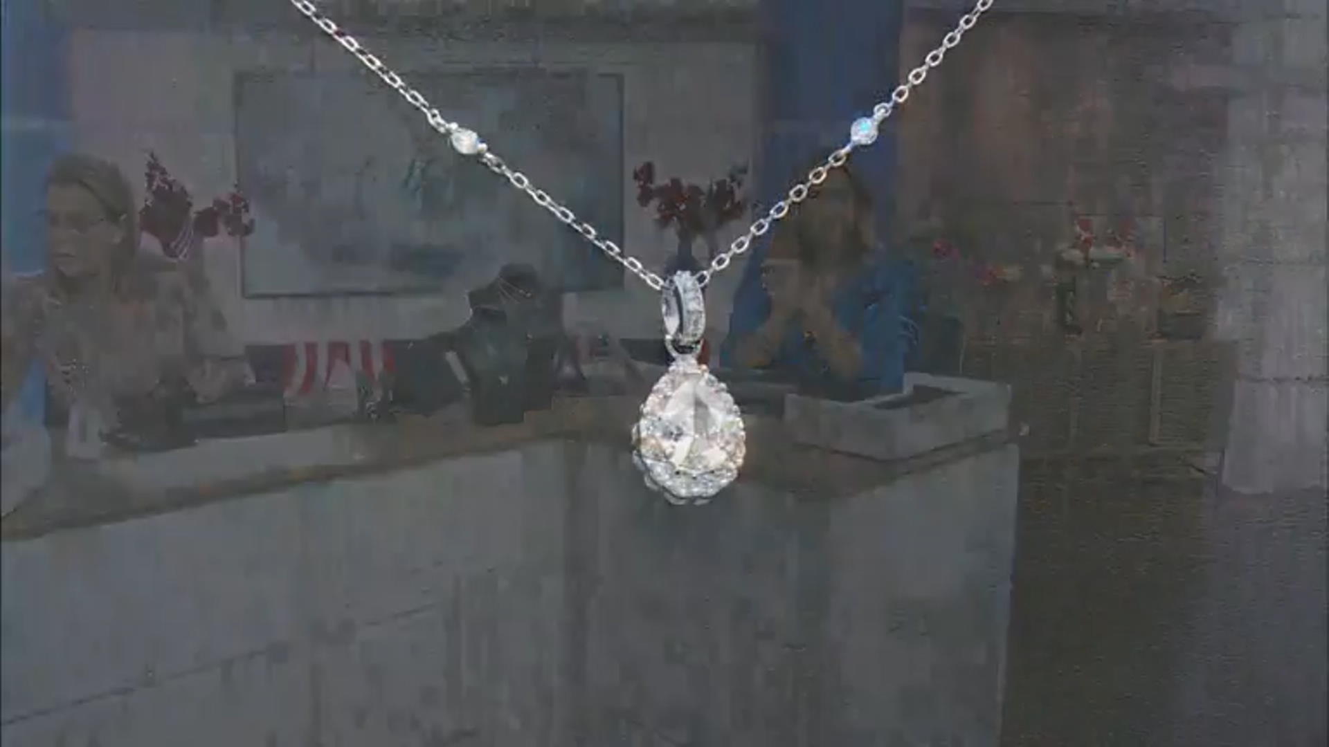 White Cubic Zirconia Rhodium Over Sterling Silver Pendant With Chain 1.64ctw Video Thumbnail