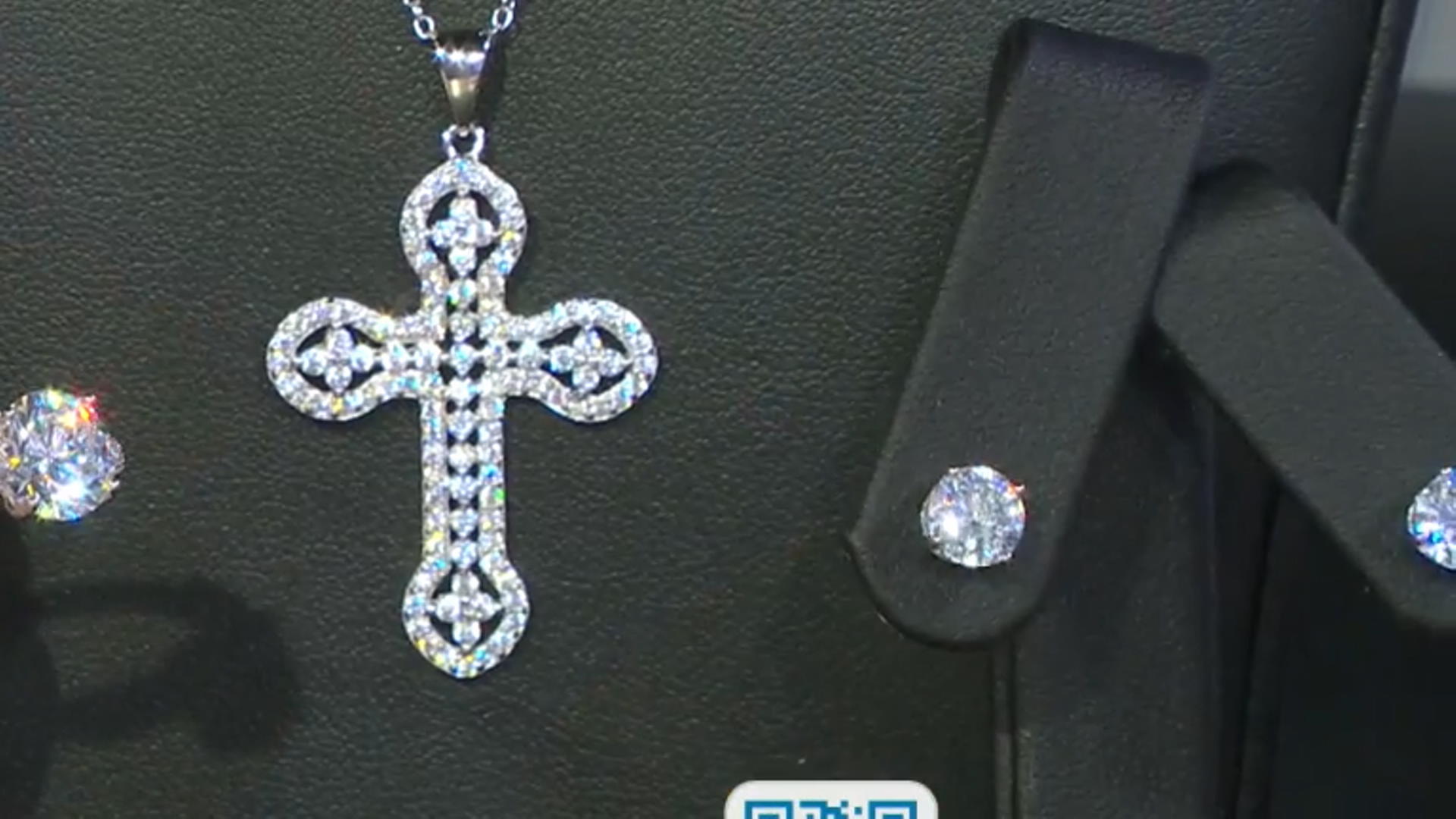 White Cubic Zirconia Rhodium Over Sterling Silver Cross Pendant With Chain 1.50ctw Video Thumbnail