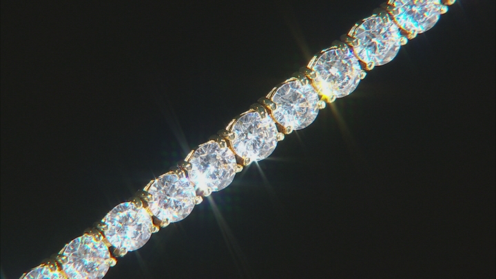 White Cubic Zirconia 18k Yellow Gold Over Sterling Silver Bracelet 24.00ctw Video Thumbnail