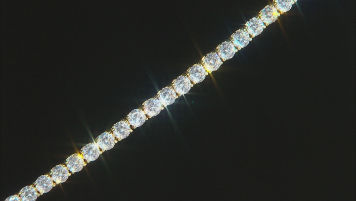 White Cubic Zirconia 18k Yellow Gold Over Sterling Silver Bracelet 24.00ctw Video Thumbnail