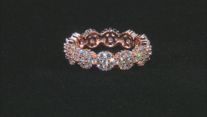 White Cubic Zirconia 18k Rose Gold Over Silver And Rhodium Over Sterling Rings 3.40ctw Video Thumbnail