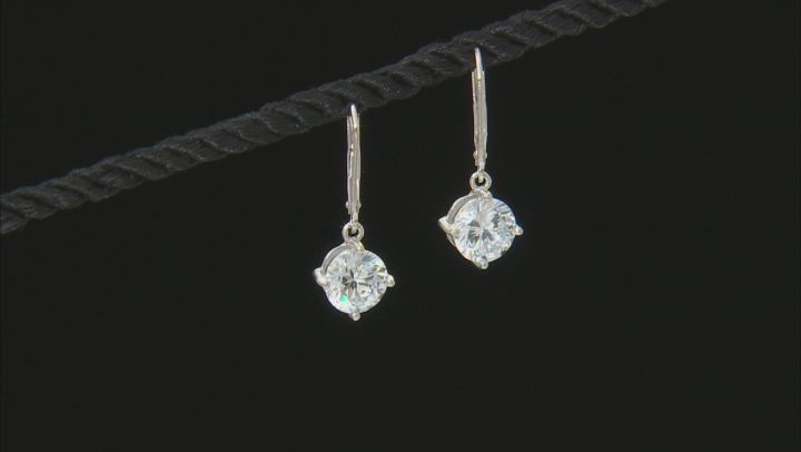 White Cubic Zirconia Rhodium Over Sterling Silver Earrings Set 13.84ctw Video Thumbnail