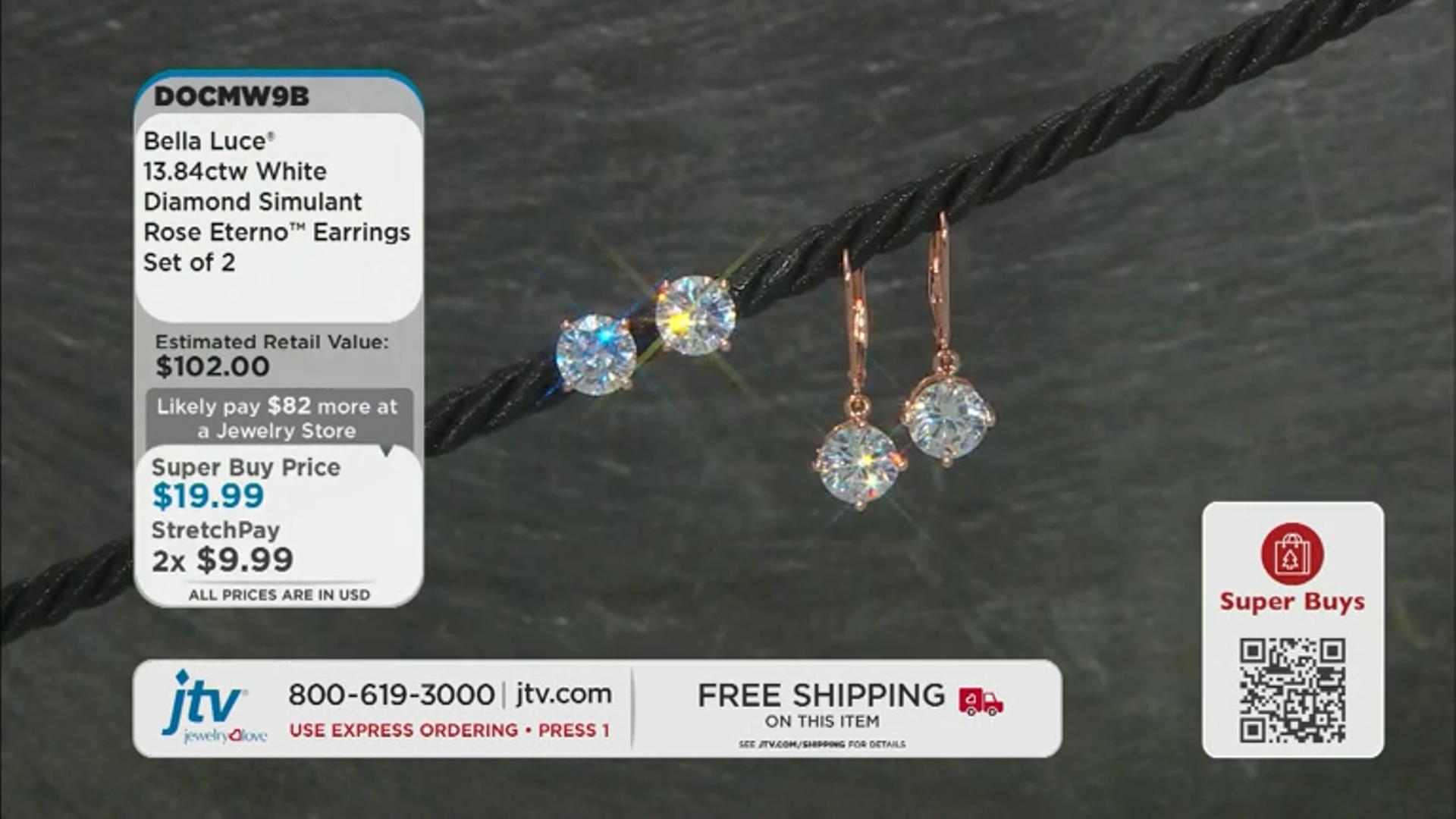 White Cubic Zirconia 18k Rose Gold Over Silver Earrings Set 13.84ctw Video Thumbnail