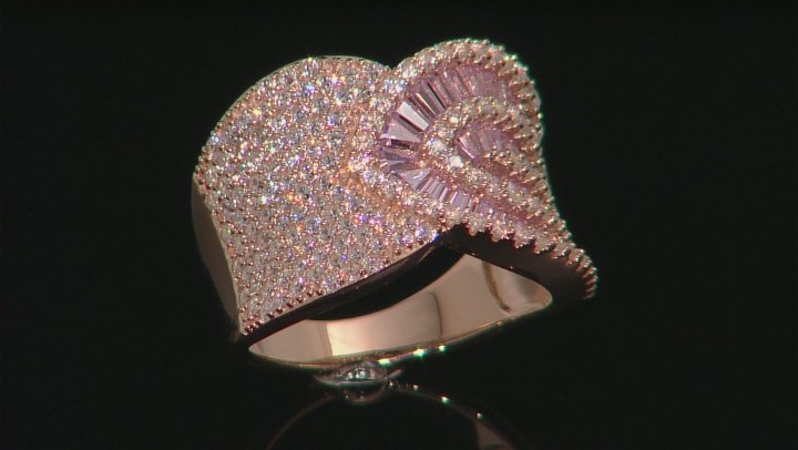 White And Pink Cubic Zirconia 18k Rose Gold Over Sterling Silver Ring 4.02ctw Video Thumbnail