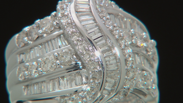 White Diamond 10k White Gold Ring 1.90ctw Video Thumbnail