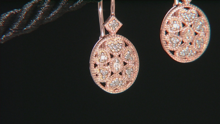 White Diamond Accent Rhodium, 18k Rose And Yellow Gold Over Sterling Silver Set Of 3 Earrings .06ctw Video Thumbnail