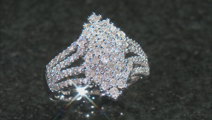 White Diamond 10K White Gold Ring 1.10ctw Video Thumbnail