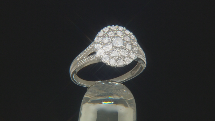 White Diamond Rhodium Over Sterling Silver Ring 0.25ctw Video Thumbnail