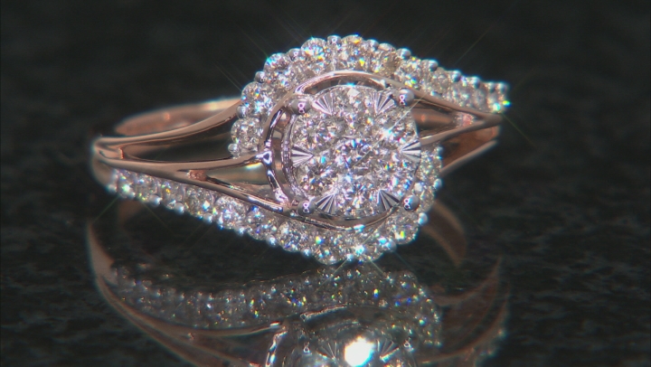 White Diamond 10K Rose Gold Ring 0.60ctw Video Thumbnail