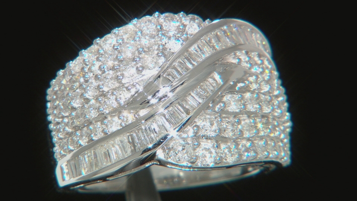 White Diamond 10K White Gold Ring 2.00ctw Video Thumbnail