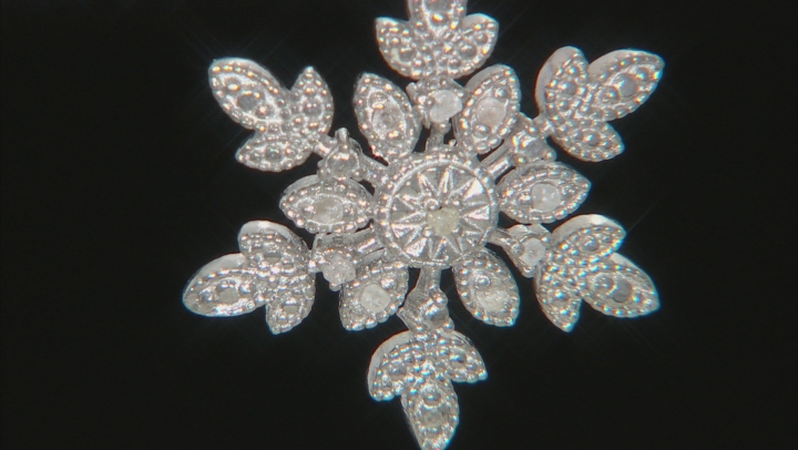 White Diamond Rhodium Over Sterling Silver Pendant 0.10ctw Video Thumbnail