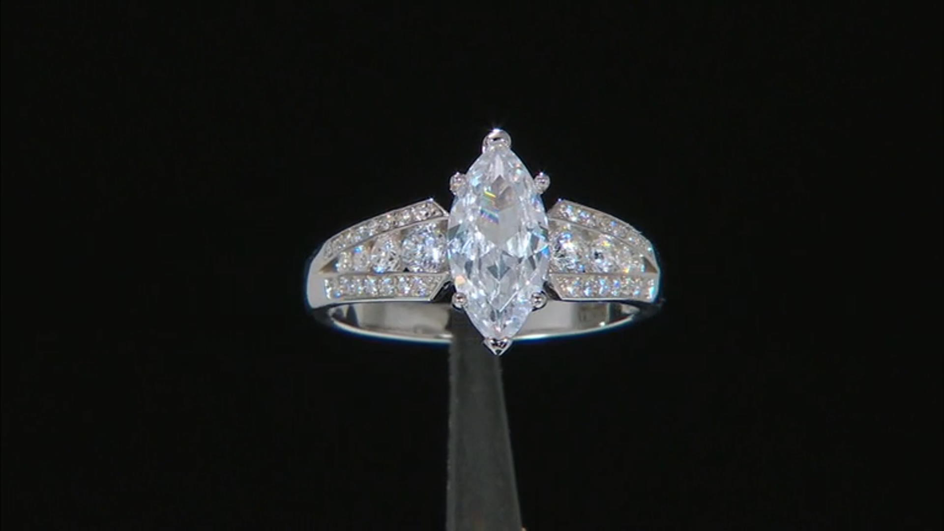 White Cubic Zirconia Rhodium Over Sterling Silver Ring 3.75ctw Video Thumbnail