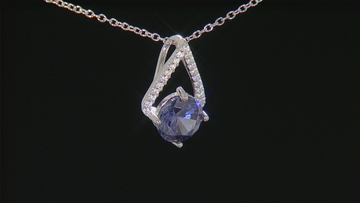 Blue And White Cubic Zirconia Rhodium Over Sterling Silver Jewelry Set 6.82ctw Video Thumbnail