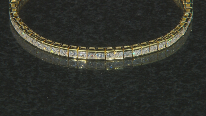 White Cubic Zirconia 18k Yellow Gold Over Sterling Silver Bracelet 13.00ctw Video Thumbnail