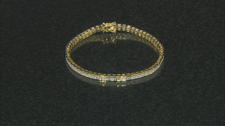 White Cubic Zirconia 18k Yellow Gold Over Sterling Silver Bracelet 13.00ctw Video Thumbnail