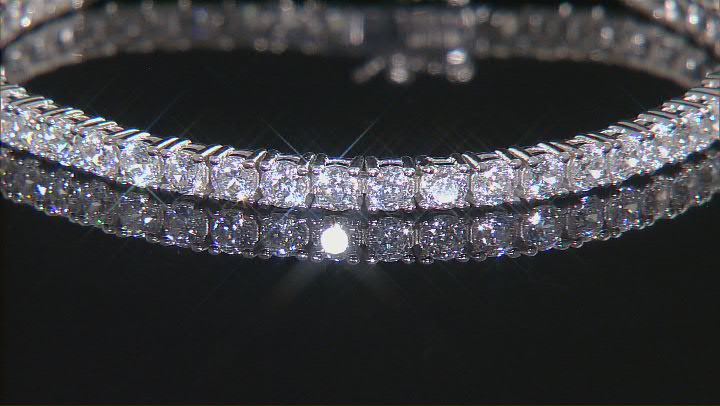 White Cubic Zirconia Platinum Over Sterling Silver Bracelet 15.00ctw Video Thumbnail